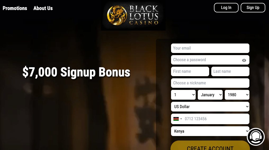 Black Lotus Casino Bonus banner desktop